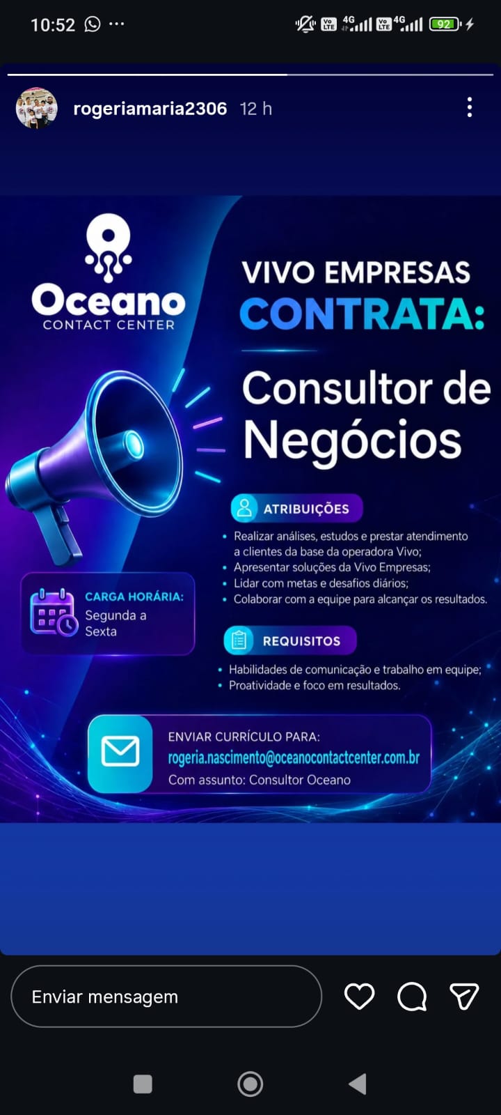 Vaga Consultor De Negocios