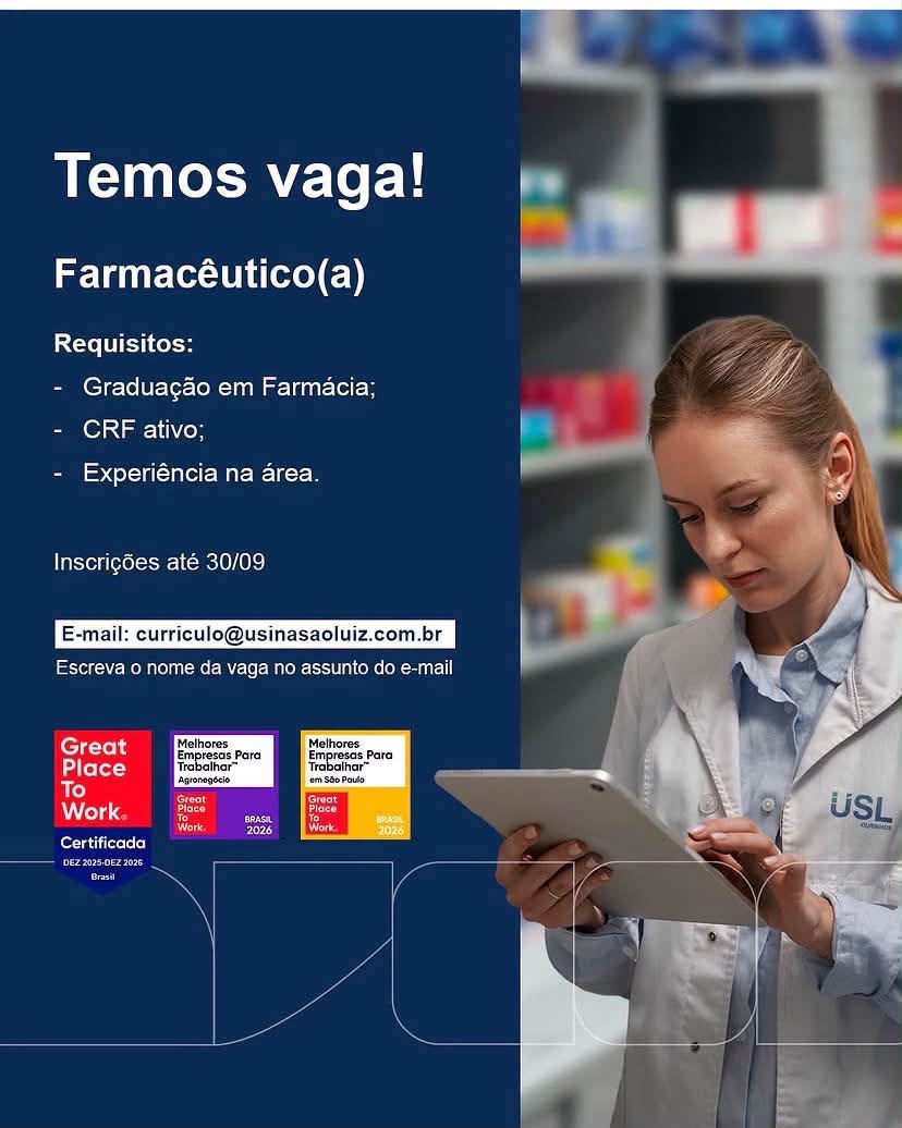 Vaga Para Farmaceutico