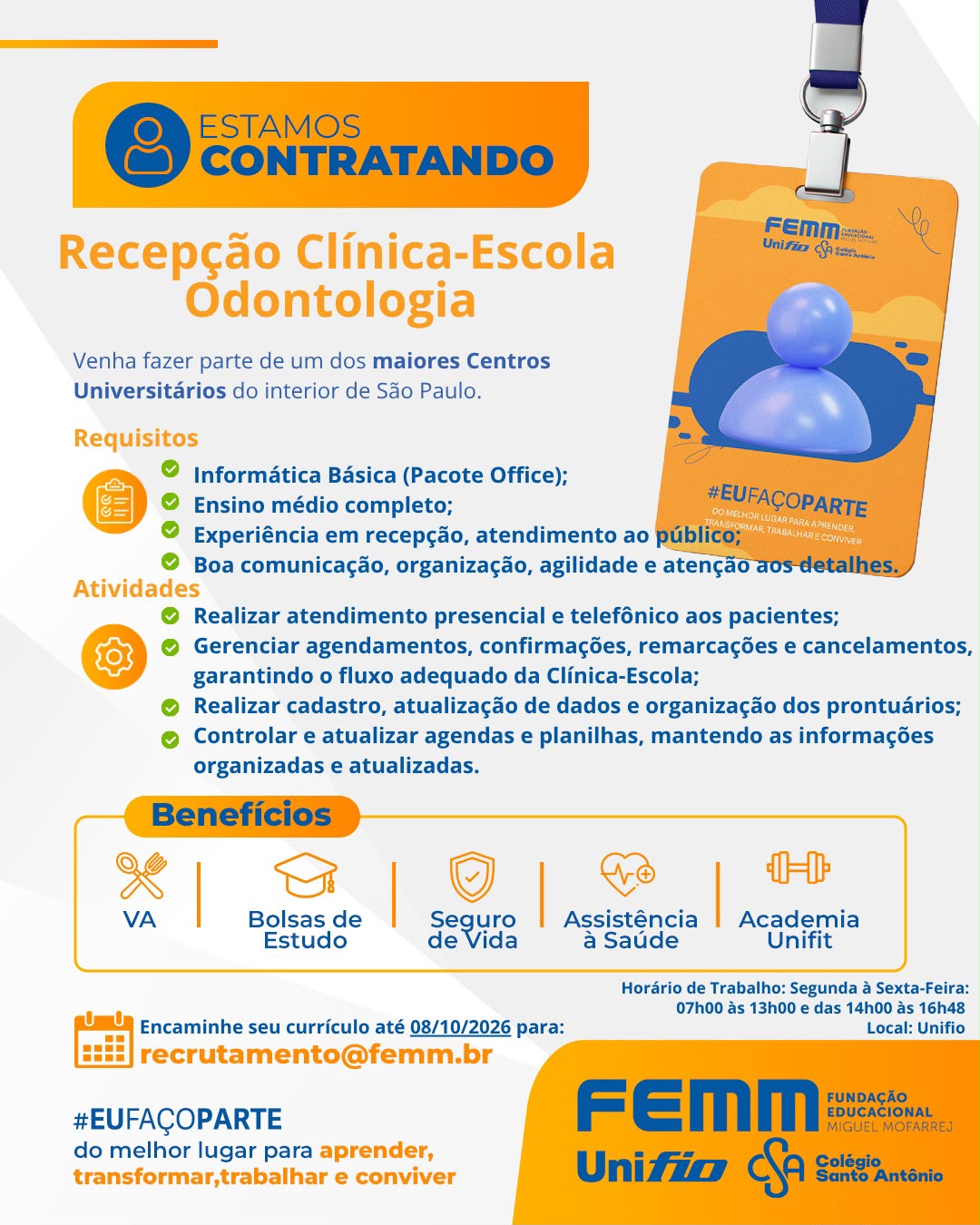 Vaga Para Recepcionista