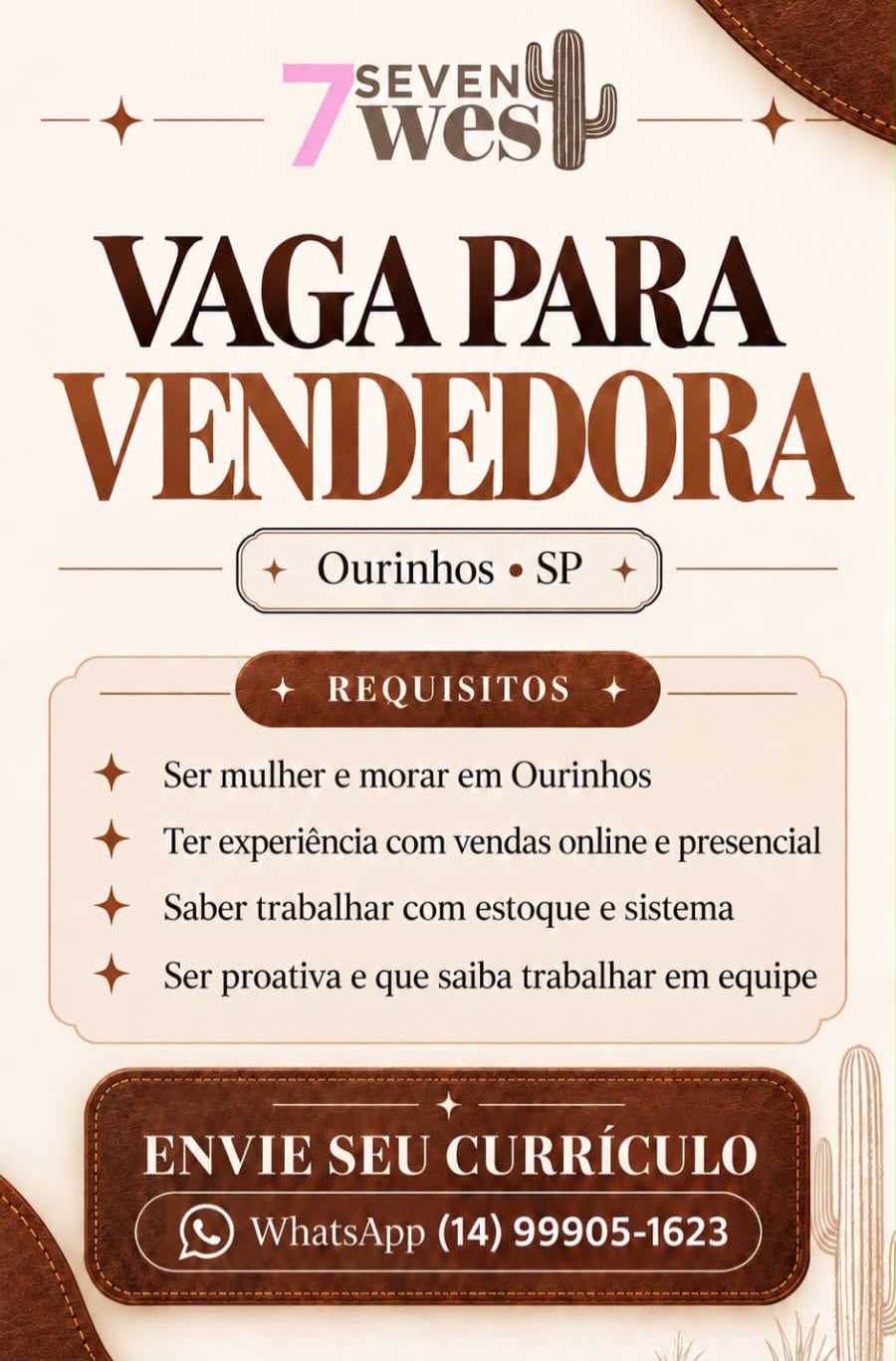 Vaga Para Vendedora