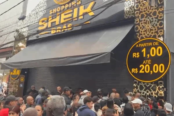 Loja do Brás com TV por R$ 20 fecha as portas após tumulto em inauguração. Veja vídeo