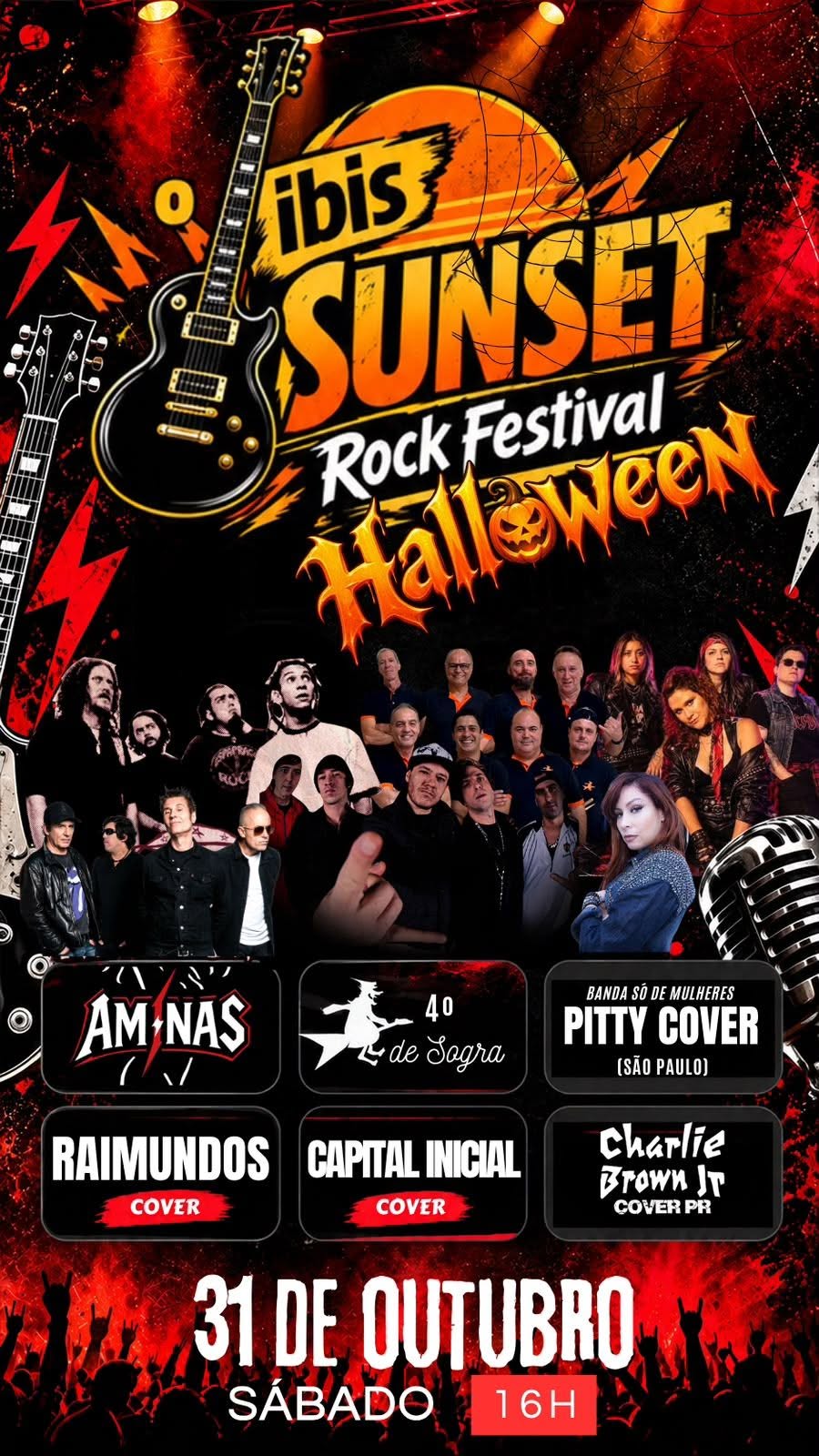 “Ibis Sunset Rock Festival Halloween”  acontece no dia 31 de outubro com 6 bandas cover